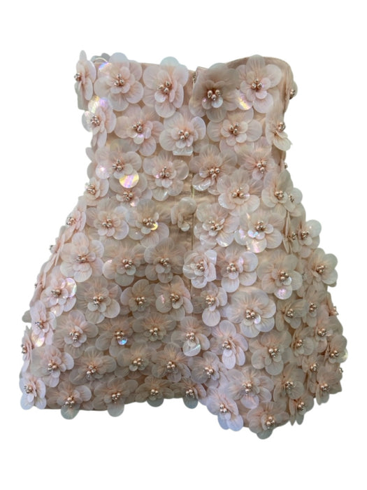 Mariandree Gaitan Size S Pink Polyester Sleeveless Above Knee 3D Floral Dress Pink / S