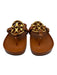 Tory Burch Shoe Size 9 Tan Brown Leather Upper Gold Tone Details Logo Sandals Tan Brown / 9