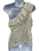Ulla Johnson Size 6 Cream White Polyester One Shoulder Accordion Pleat Top Cream White / 6