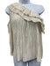 Ulla Johnson Size 6 Cream White Polyester One Shoulder Accordion Pleat Top Cream White / 6