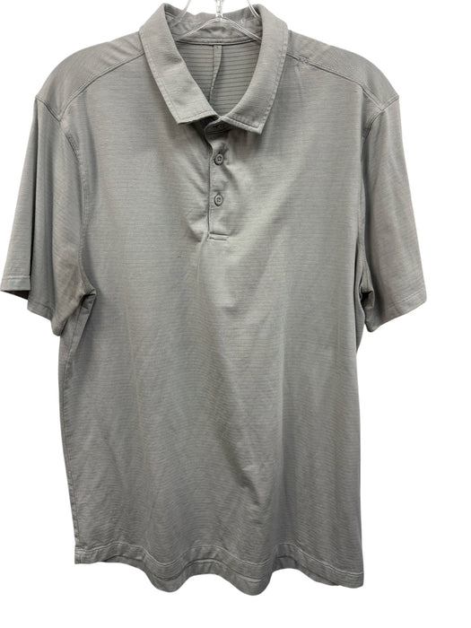 Lululemon Size Est L Gray Synthetic Solid Athletic Polo Men's Short Sleeve Gray / Est L