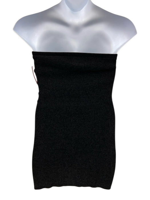 With Jean Size L Black Polyester Sleeveless Rose Applique Ribbed Dress Black / L
