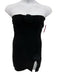 With Jean Size L Black Polyester Sleeveless Rose Applique Ribbed Dress Black / L