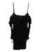 House of CB Size L Black Polyester Sheer Long Sleeve Shoulder Strap Dress Black / L