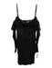 House of CB Size L Black Polyester Sheer Long Sleeve Shoulder Strap Dress Black / L