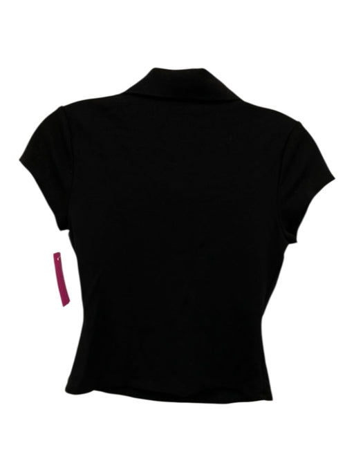 Lovers and Friends Size S Black Viscose & Nylon Short Sleeve polo Top Black / S