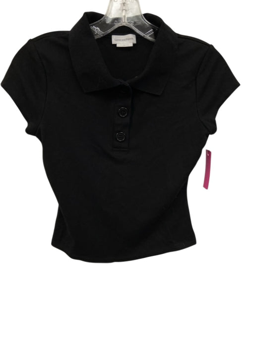 Lovers and Friends Size S Black Viscose & Nylon Short Sleeve polo Top Black / S