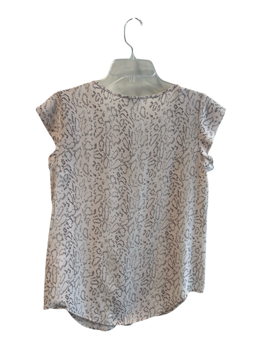 Joie Size XS Pink Silk Short Sleeve Button Up Round Neck Pattern Top Pink / XS