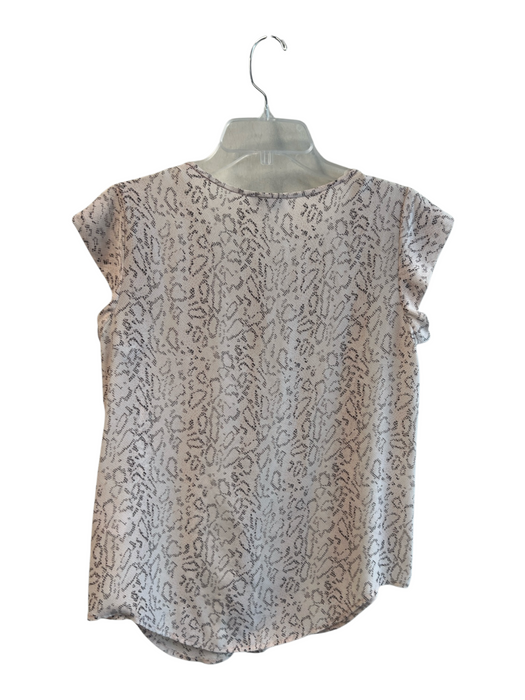 Joie Size XS Pink Silk Short Sleeve Button Up Round Neck Pattern Top Pink / XS