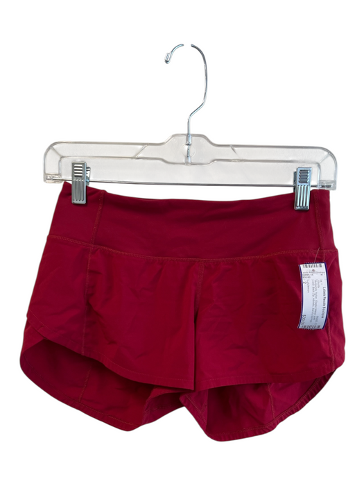 Lululemon Size 2 Burgundy Nylon Elastic Waist solid color Back Zip Shorts Burgundy / 2