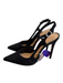 Schutz Shoe Size 5 Black Suede Buckle Straps Slingback Pump Pointed Toe Shoes Black / 5