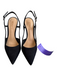 Schutz Shoe Size 5 Black Suede Buckle Straps Slingback Pump Pointed Toe Shoes Black / 5