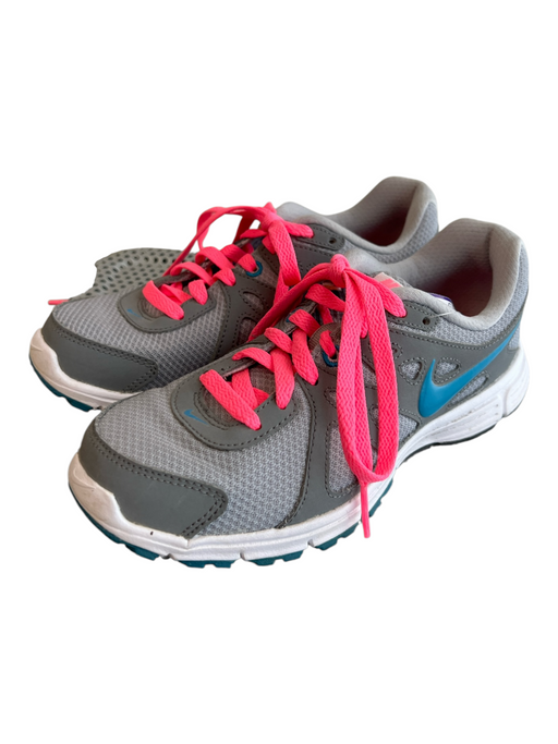 Nike Shoe Size 5.5 Grey Manmade Material Mesh Detail Lace Up Sneaker Shoes Grey / 5.5