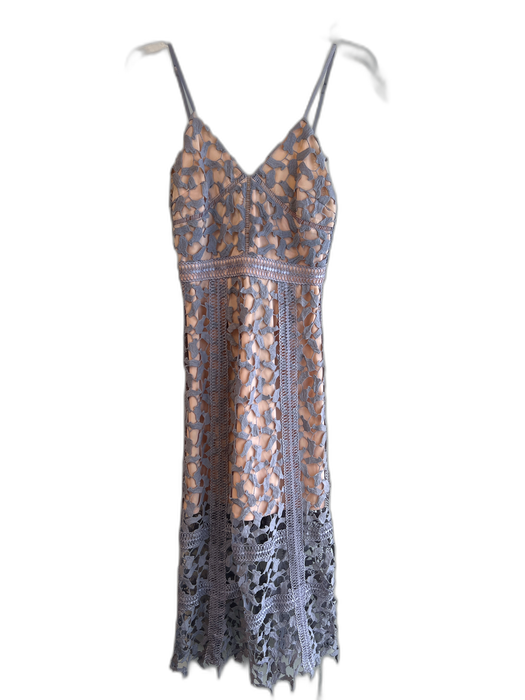 Elliatt Size XS Purple & Nude Polyester Lace Overlay Spaghetti Strap Dress Purple & Nude / XS