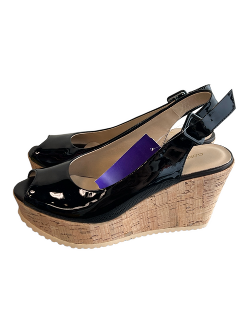 Clorinda Antinori Shoe Size 35 Black Manmade Material Cork Peep Toe Wedge Shoes Black / 35