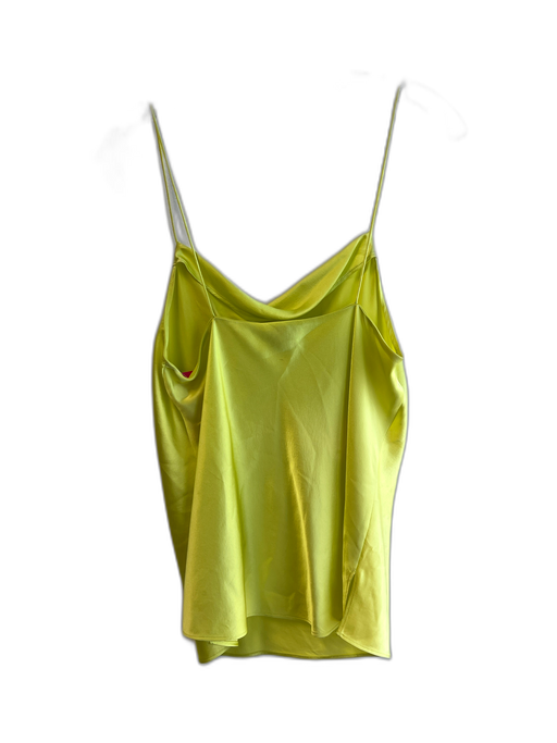 Cami NYC Size S Neon Yellow Silk Spaghetti Strap solid color Cowl neck Top Neon Yellow / S