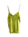 Cami NYC Size S Neon Yellow Silk Spaghetti Strap solid color Cowl neck Top Neon Yellow / S
