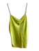Cami NYC Size S Neon Yellow Silk Spaghetti Strap solid color Cowl neck Top Neon Yellow / S