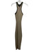 SER.O.YA Size XS Beige & Green Rayon & Nylon Sleeveless Ribbed Side Slits Dress Beige & Green / XS