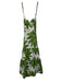 Farm Rio Size S White & Green Cotton Tiered Botanical Print Sleeveless Dress White & Green / S