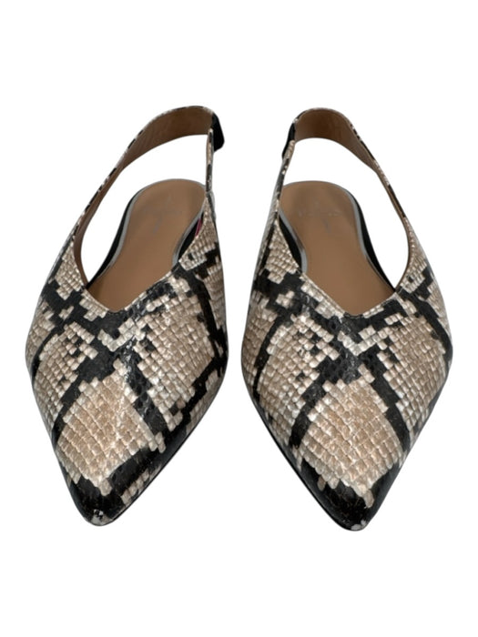 Linea Paolo Shoe Size 8 Black & Cream Leather Pointed Toe Slingback Pumps Black & Cream / 8