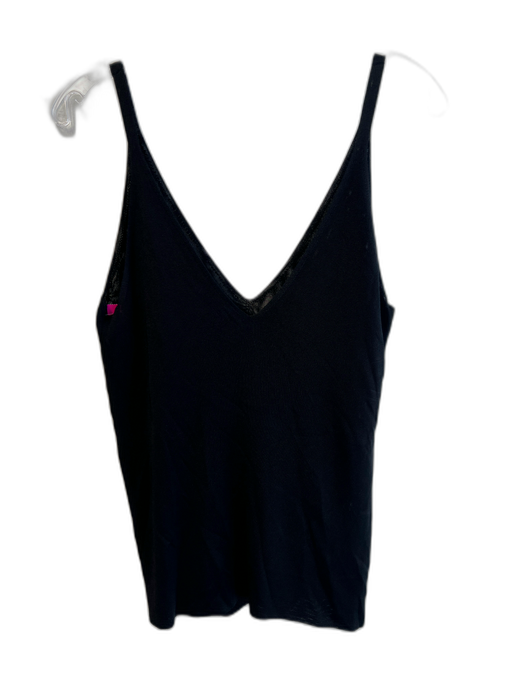 Giorgio Armani Size 44 Black Viscose V Neck & Back Sleeveless Tank Top Black / 44