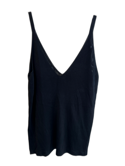 Giorgio Armani Size 44 Black Viscose V Neck & Back Sleeveless Tank Top Black / 44