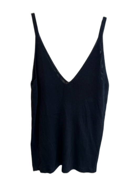 Giorgio Armani Size 44 Black Viscose V Neck & Back Sleeveless Tank Top Black / 44