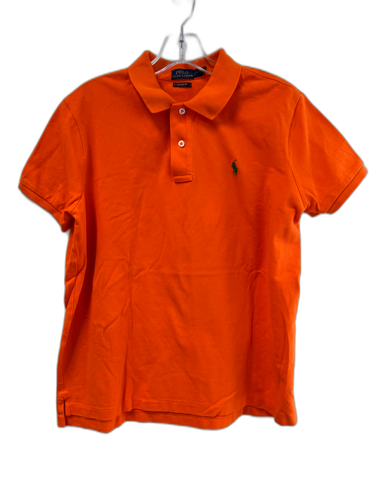 Ralph Lauren Size Est L Orange Cotton Short Sleeve Collared Polo Classic Fit Top Orange / Est L