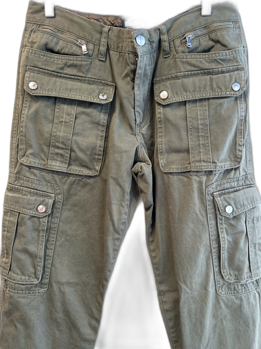 Dolce & Gabbana Size 48 Army Green Cotton Zip Fly Mid Rise silver hardware Pants Army Green / 48