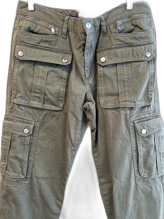 Dolce & Gabbana Size 48 Army Green Cotton Zip Fly Mid Rise silver hardware Pants Army Green / 48