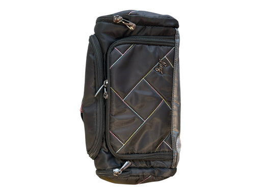 Lug Black Nylon Zip Close Top Handle contrast stitch Bag Black / Small