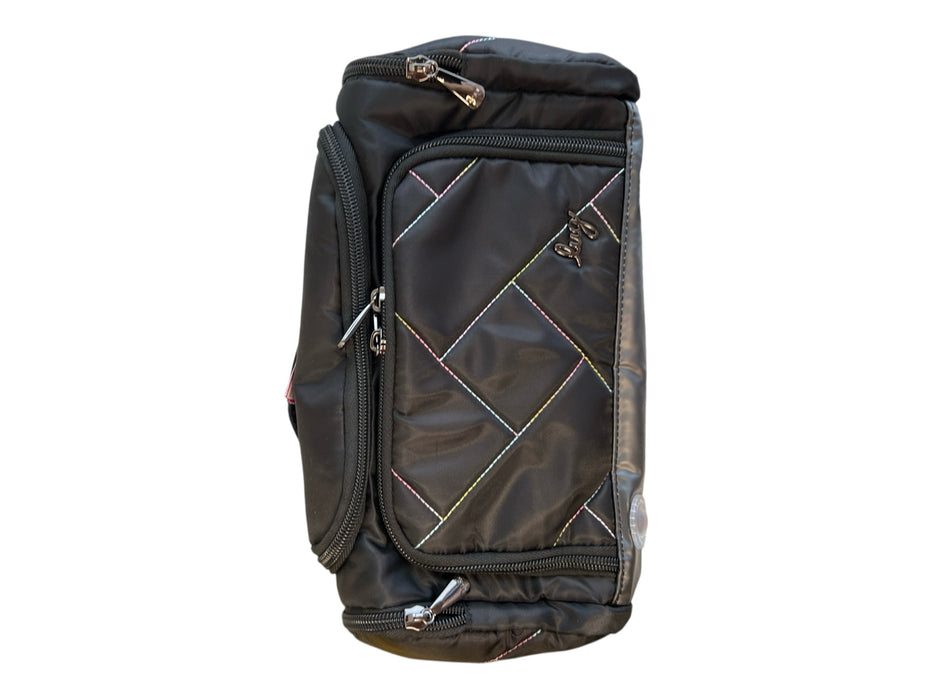 Lug Black Nylon Zip Close Top Handle contrast stitch Bag Black / Small