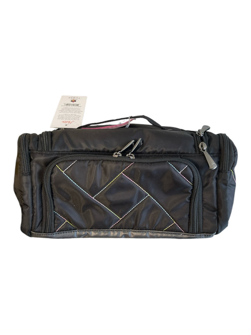 Lug Black Nylon Zip Close Top Handle contrast stitch Bag Black / Small