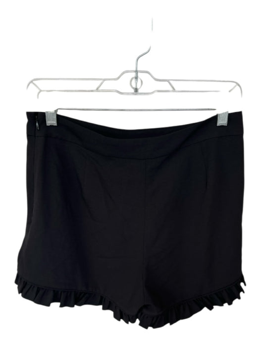 Crosby Size S Black Polyester High Waist Ruffles Side Zip Shorts Black / S