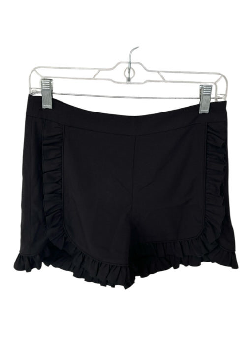 Crosby Size S Black Polyester High Waist Ruffles Side Zip Shorts Black / S