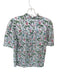 J. Crew Size XS Green & Purple Cotton Short Sleeve Botanical Buttons Top Green & Purple / XS