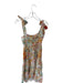 Rachel Size 0 Sage Green & Pink Linen Tie Straps Botanical Maxi Dress Sage Green & Pink / 0