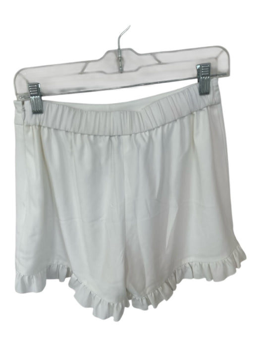 Crosby Size S White Polyester High Waist Ruffles Side Zip Shorts White / S