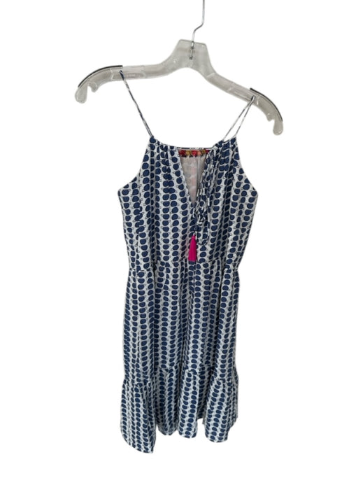 THML Size S Navy & Multi Rayon Blend Spaghetti Strap Embroidered Dots Dress Navy & Multi / S