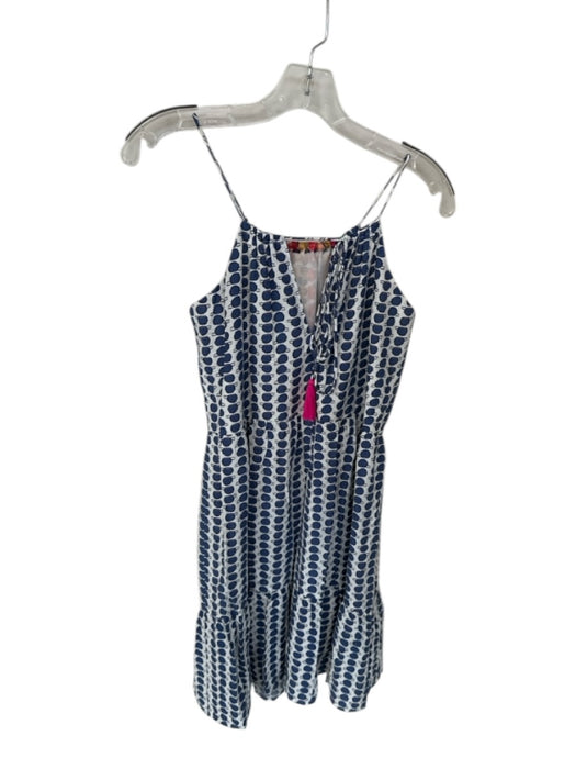 THML Size S Navy & Multi Rayon Blend Spaghetti Strap Embroidered Dots Dress Navy & Multi / S