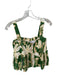 Crosby Size S Green & Tan Sleeveless Flowers Peplum Top Green & Tan / S