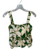 Crosby Size S Green & Tan Sleeveless Flowers Peplum Top Green & Tan / S