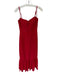 Azazie Size 4 Red Polyester Spaghetti Strap Padding Drop Waist Gown Red / 4