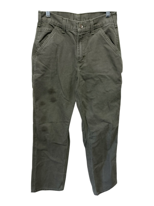 Carhartt Size 28 Olive Green Cotton Solid Carpenter Khakis Men's Pants Olive Green / 28