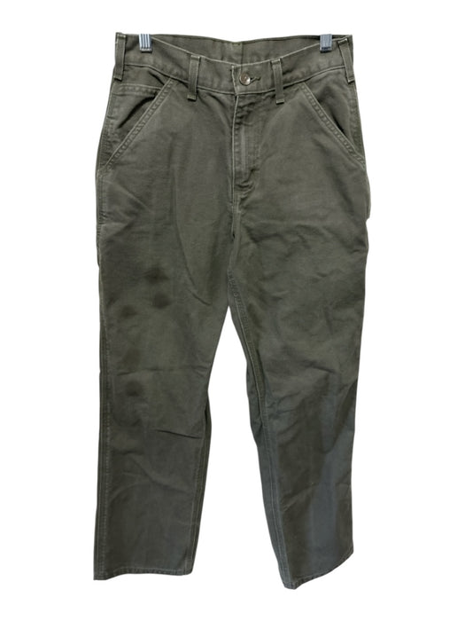 Carhartt Size 28 Olive Green Cotton Solid Carpenter Khakis Men's Pants Olive Green / 28
