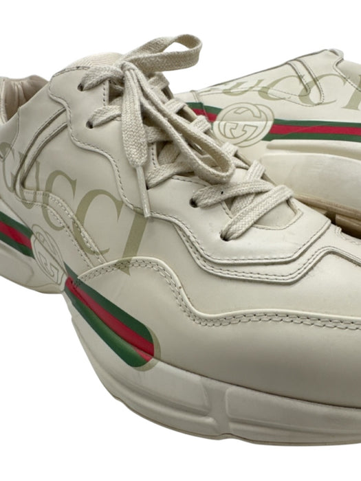 Gucci Shoe Size 8.5 Good Off White Leather logo Sneaker Men's Shoes Off White / 8.5