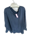We The Free Size Medium Blue Gray Cotton Blend Distressed Frayed Edge Sweatshirt Blue Gray / Medium