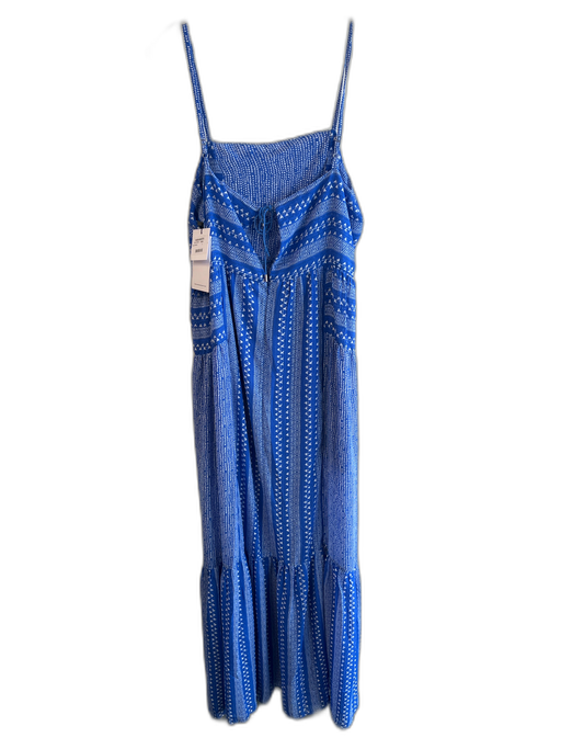 Sabina Musayev Size L Blue & White Polyester Sleeveless Abstract Print Dress Blue & White / L