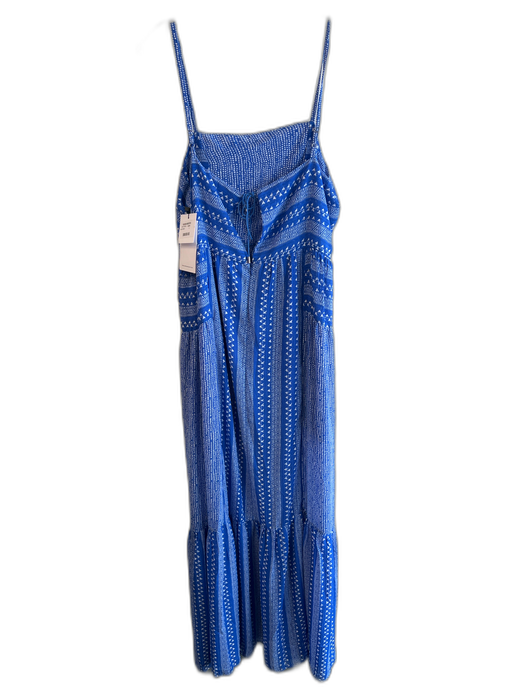 Sabina Musayev Size L Blue & White Polyester Sleeveless Abstract Print Dress Blue & White / L